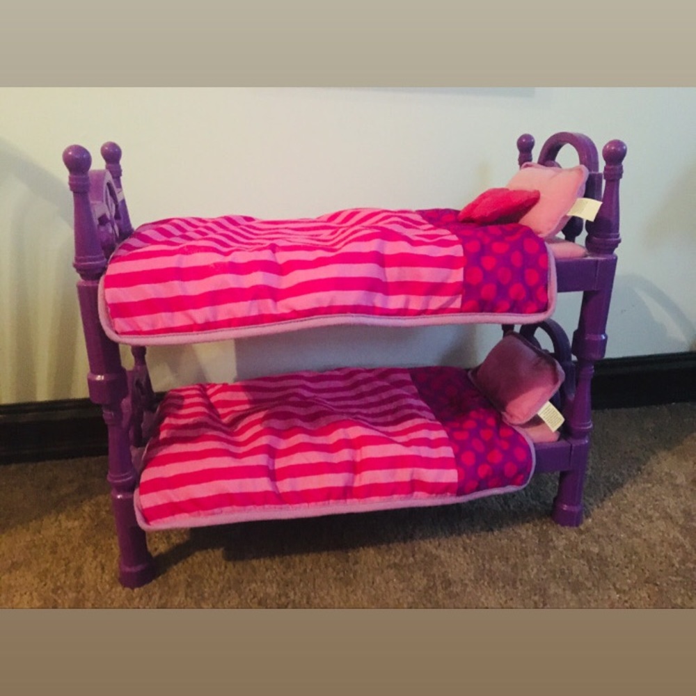 My life doll beds. Can be used singularity or they can stack into bunk beds.